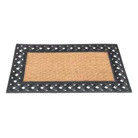 OnlyMat Plain Blank Natural Coir Doormat with Black Rubber Border