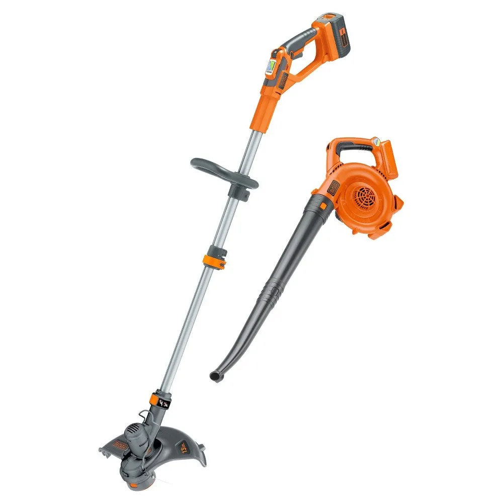 Open Box -  BLACK DECKER 40V Lithium String Trimmer/Sweeper Combo Orange