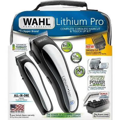 Open Box - Wahl Lithium Ion Pro Men's Cordless Haircut Kit with Finishing Trimmer & Soft Storage Case-79600-3301