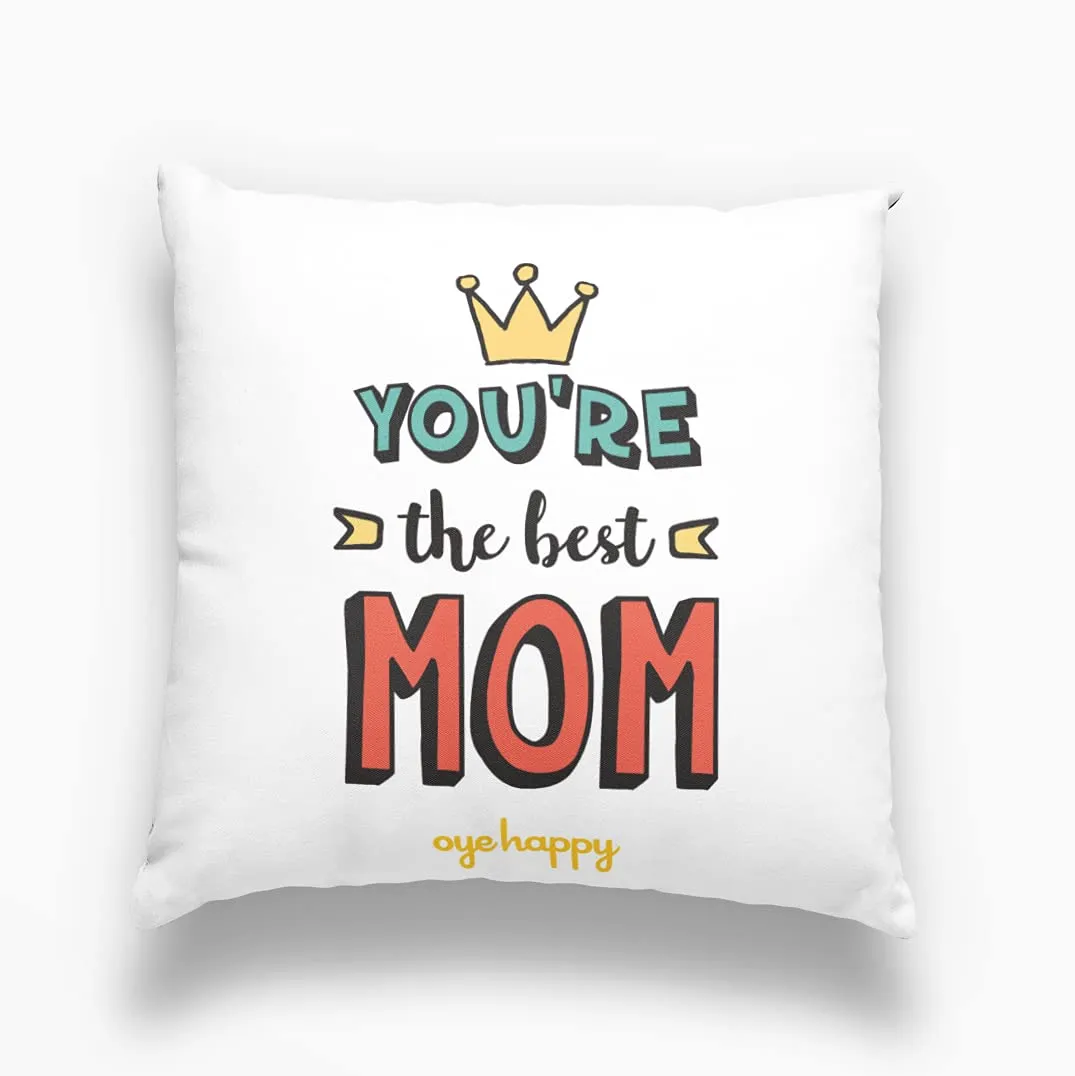 Oye Happy - Best Mom Combo (Best Mom Magnet, Mug and Cushion) - Unique Gift for Mother/Mother-in-Law on Mother's Day/Birthday