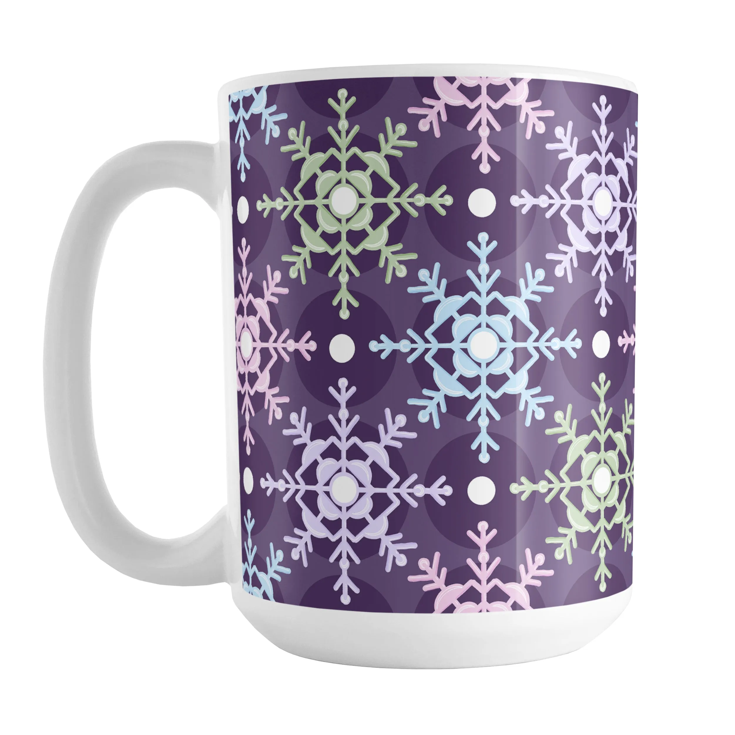 Pastel Winter Argyle Snowflake Pattern Mug