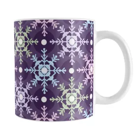 Pastel Winter Argyle Snowflake Pattern Mug