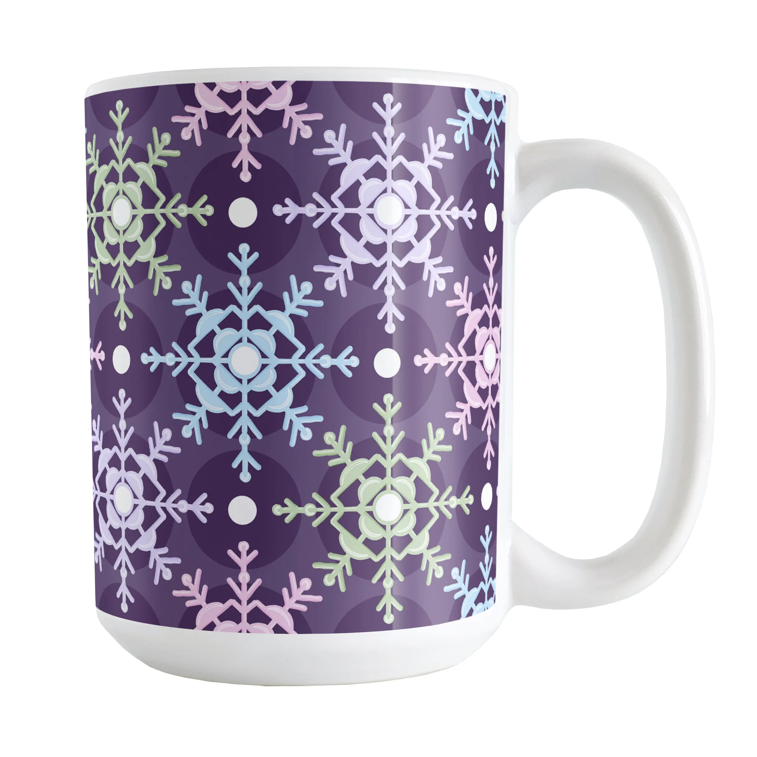 Pastel Winter Argyle Snowflake Pattern Mug