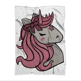 Pink Unicorn Sublimation Throw Blanket