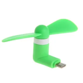 Portable Mini Fashion 2 In 1 Electric Air Cooler Fan For IPhone And Android Phone - Green