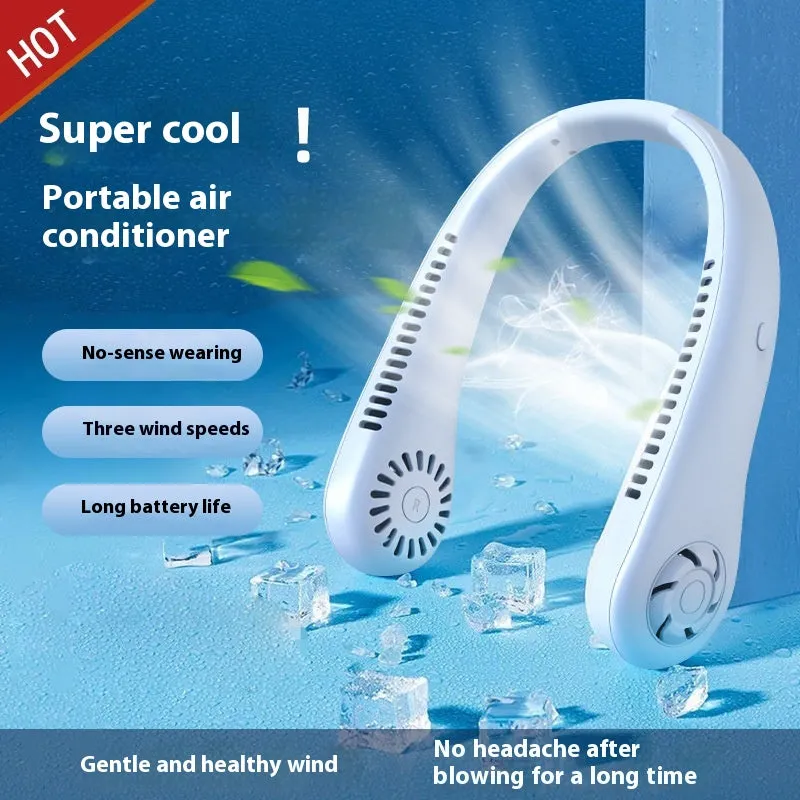 Portable Mini Rechargeable Large Capacity Mute Halter Fan