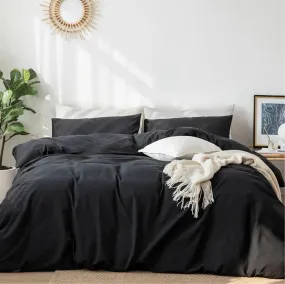 Premium King size 6 pieces Bedding Set without filler, Plain Black Color