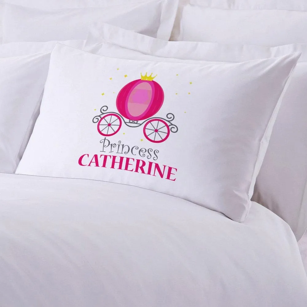 Princess Carriage Personalized Kids Sleeping Pillowcase