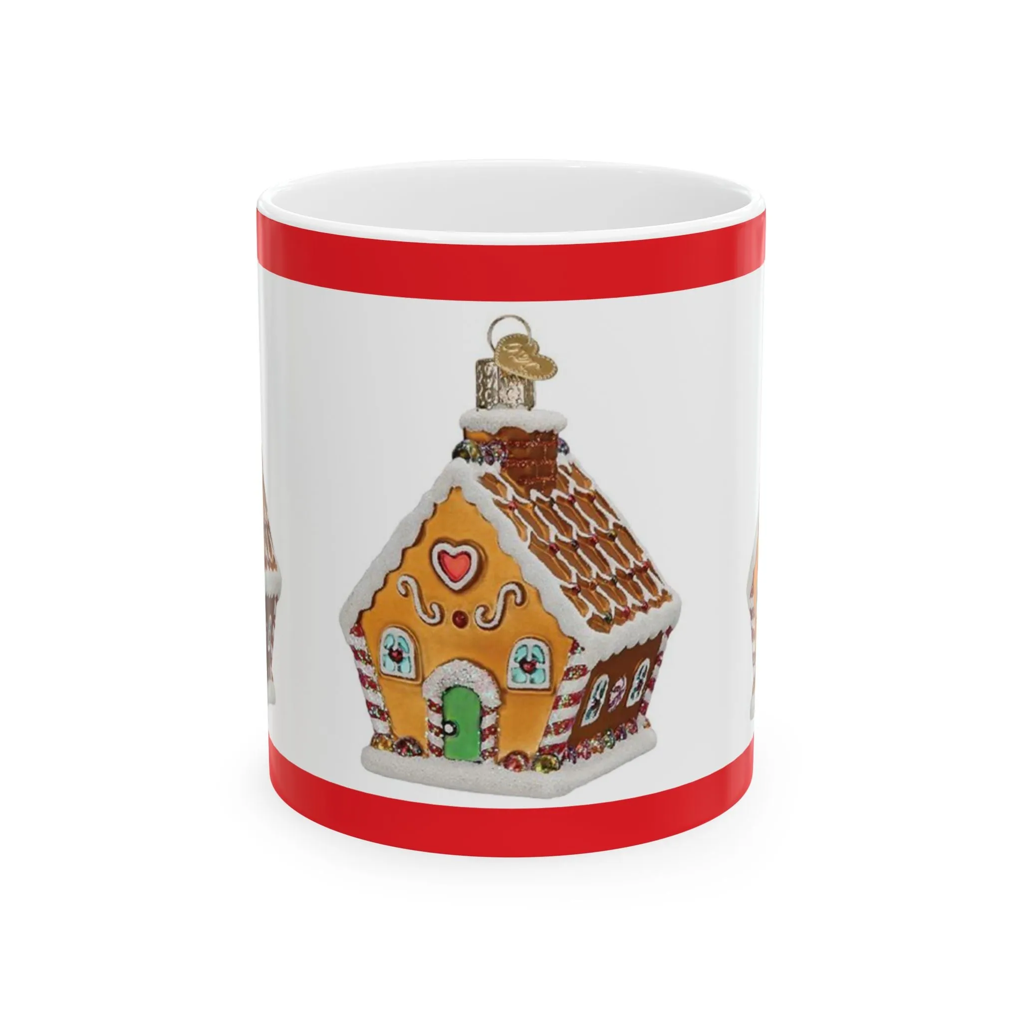 Princess Grace Gingerbread House Ceramic Mug - Holiday Coffee Cup (11oz, 15oz)