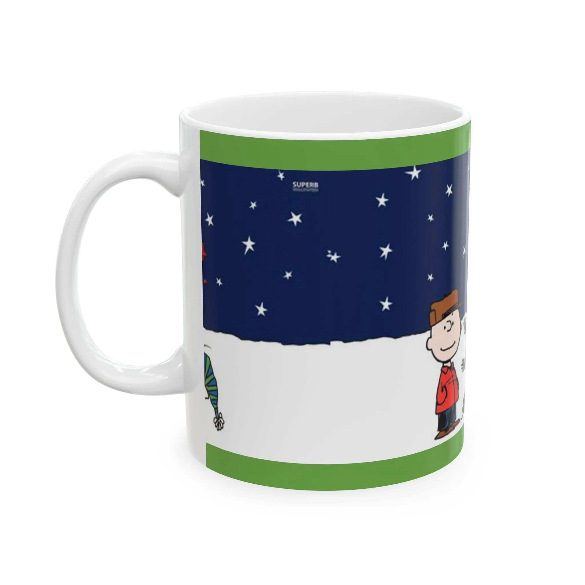 Princess Grace Whimsical Holiday Ceramic Mug - Snoopy and Friends Christmas Design, Perfect Gift for Festive Cheer