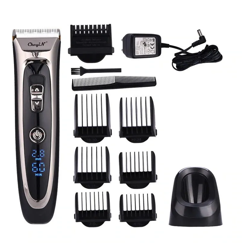 Professional Digital Hair Trimmer Rechargeable Electric Hair Cordless Clipper