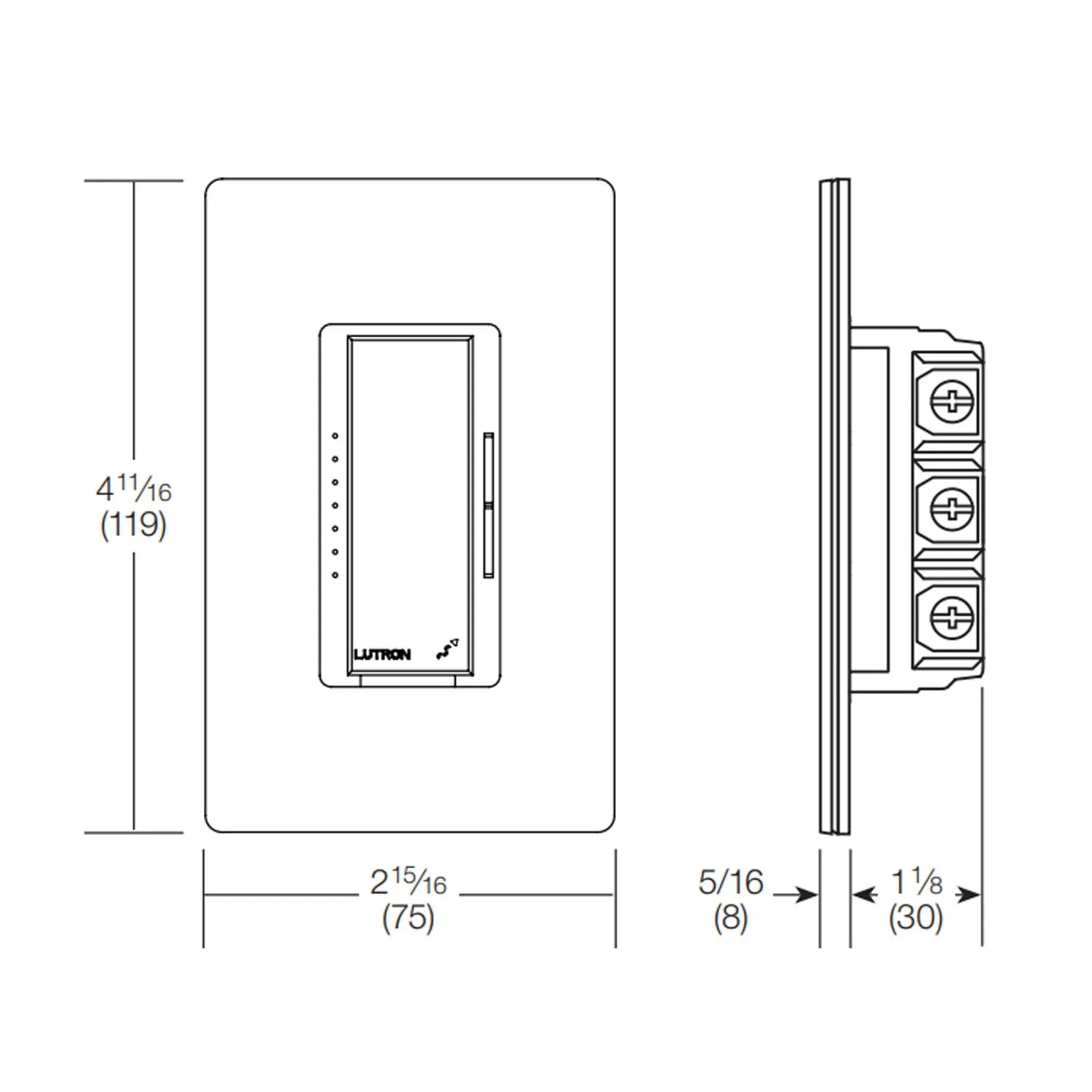 RadioRA 2 Maestro Smart Dimmer Switch, 1000W MLV, Single Pole/Multi-Location, Light Almond