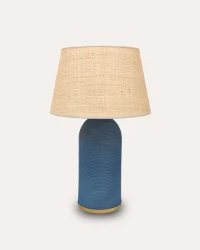 Rattan Table Lamp - Blue