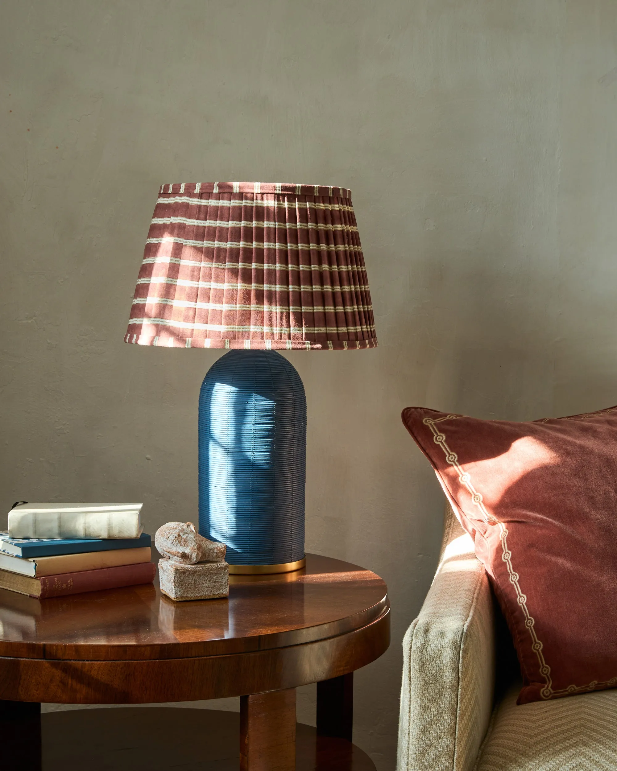 Rattan Table Lamp - Blue