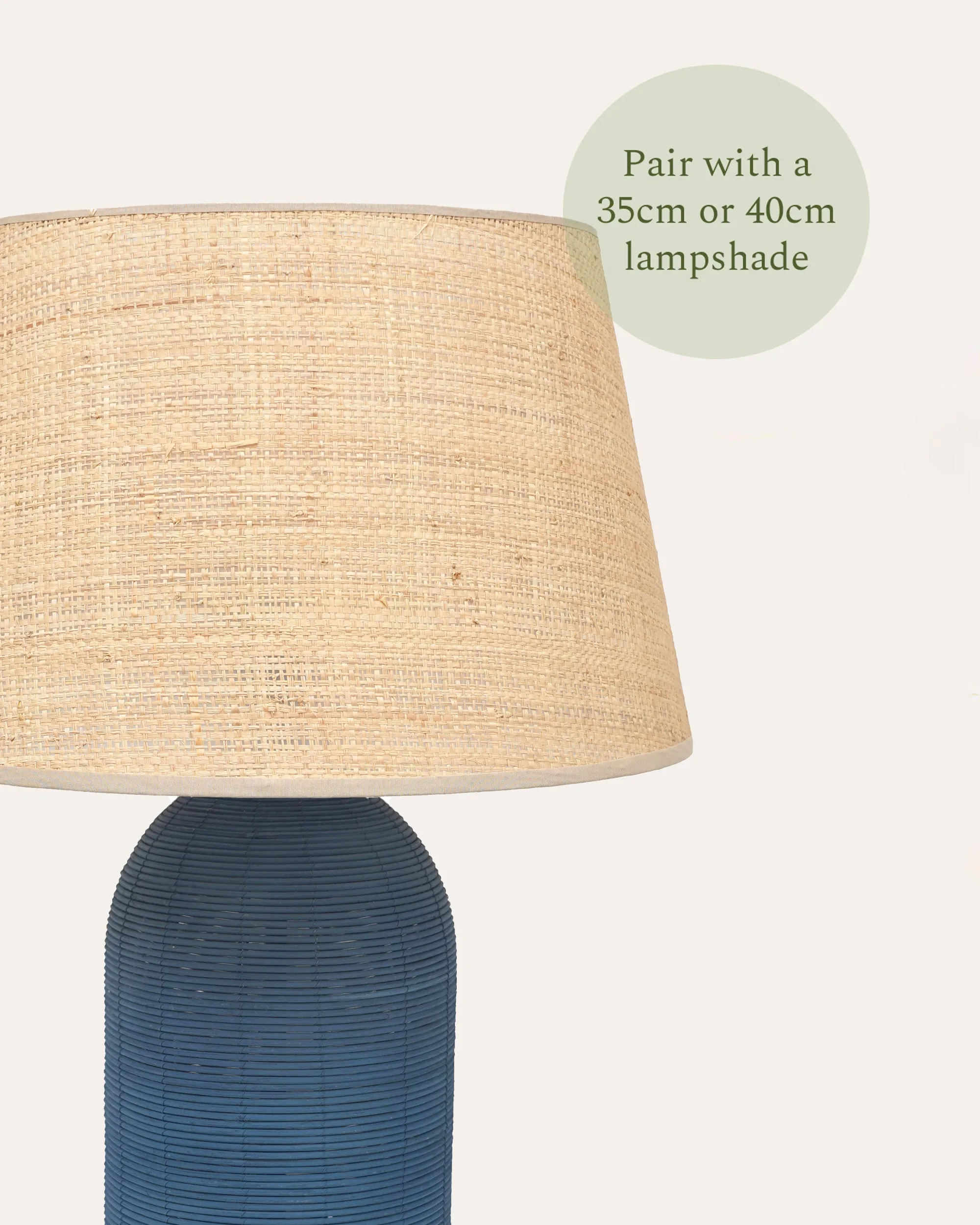 Rattan Table Lamp - Blue