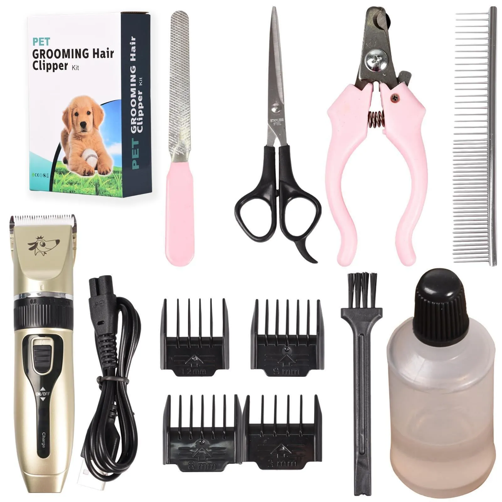 Rechargeable Pet Grooming Low Noise Clipper Kit