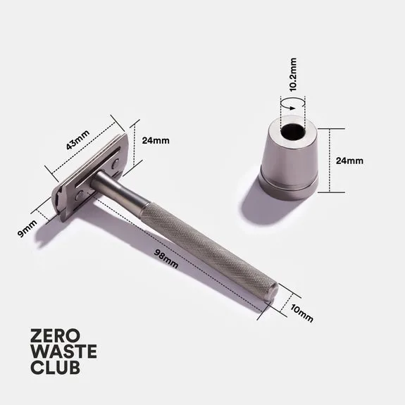 Reusable Safety Razor with Stand - 10 Blades Included