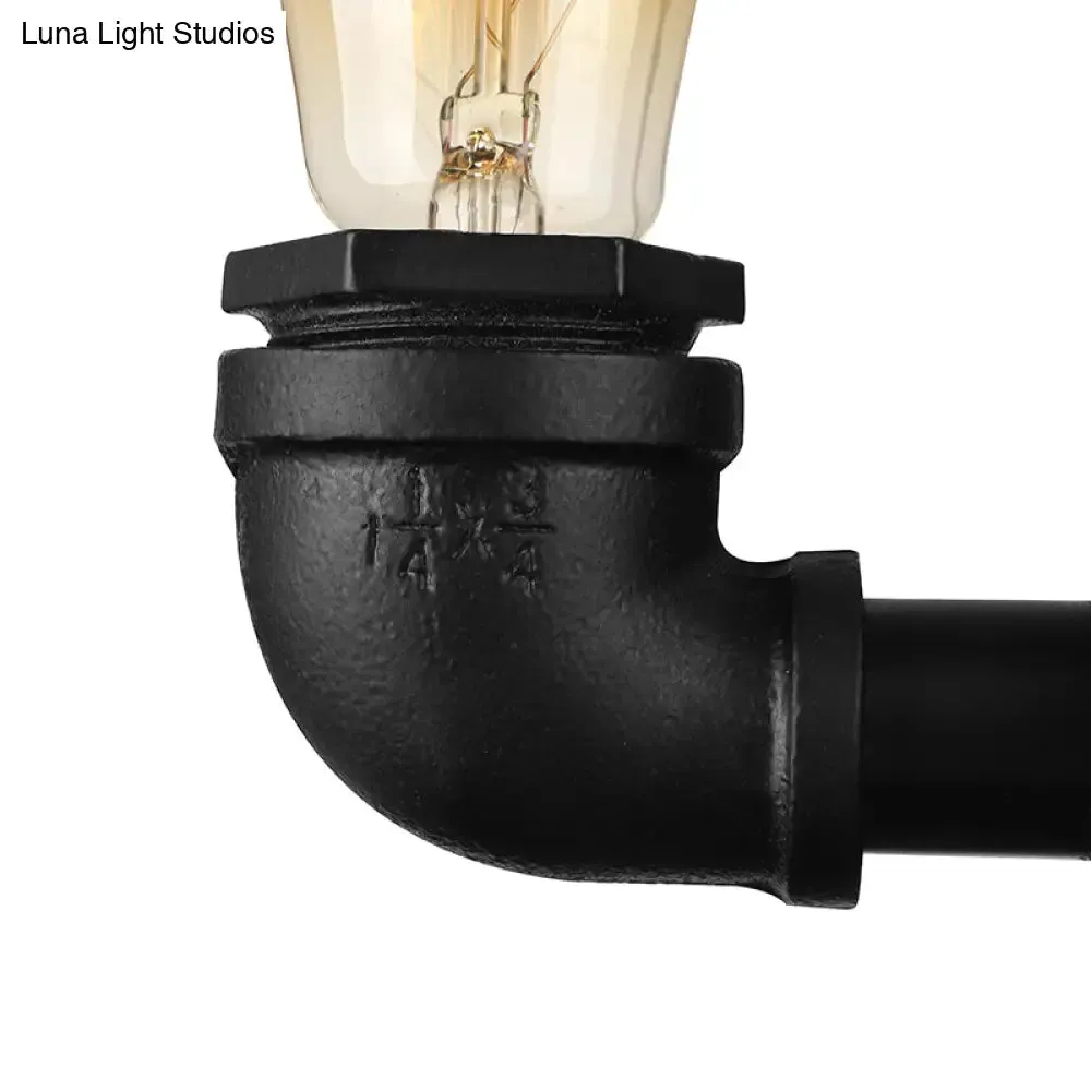 Rustic Bare Bulb Wall Sconce Lighting: Stylish Metal, 1 Head, Black/Bronze - Perfect for Living Room