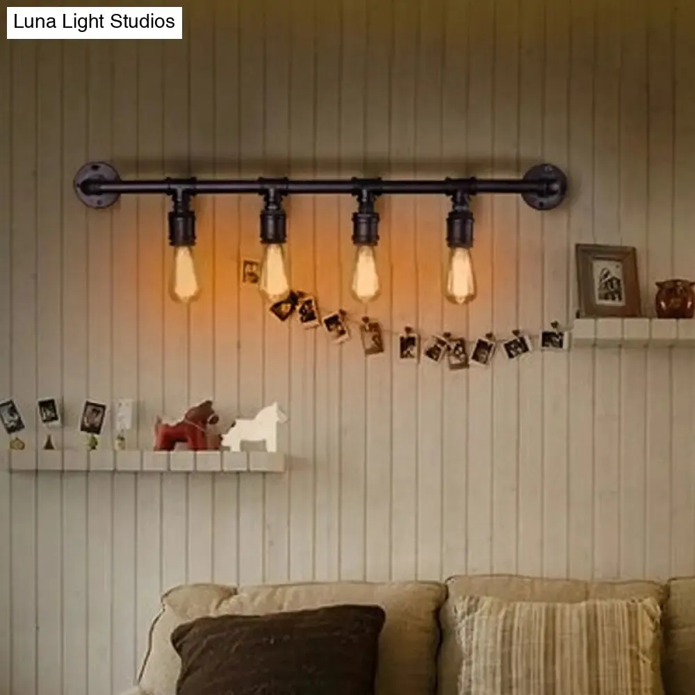 Rustic Wrought Iron Wall Light with Farmhouse Charm for Living Room