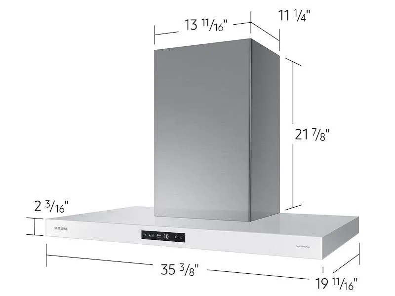 Samsung NK36CB700W12AA 36" Bespoke Smart Wall Mount Hood with LCD Display in Clean White