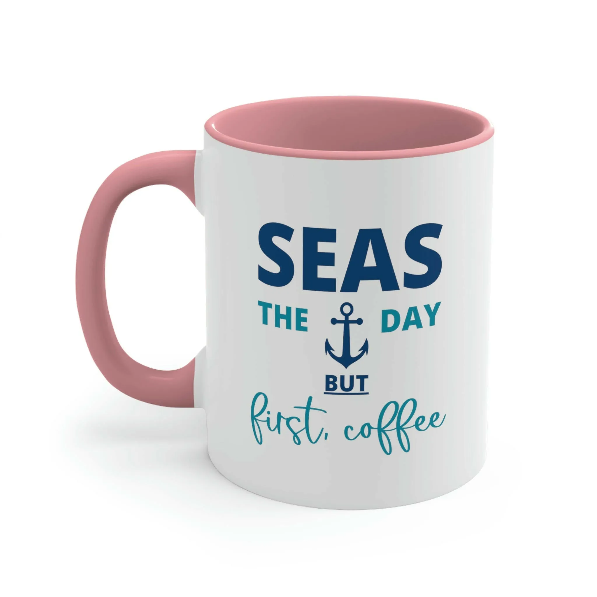 Seas The Day Ceramic Beach Coffee Mug, 5 Colors