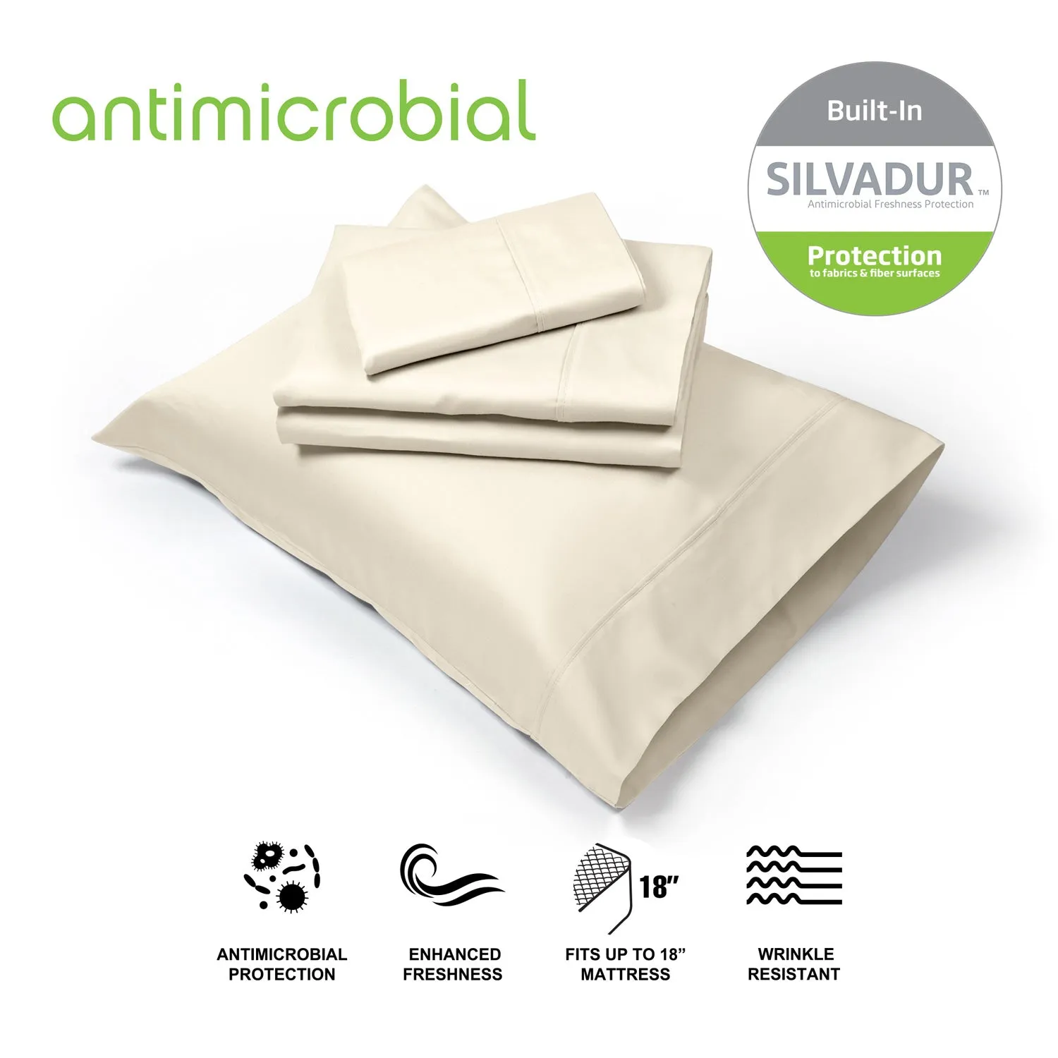 Silvadur 800TC Antimicrobial Protection 4pc Sheet Set