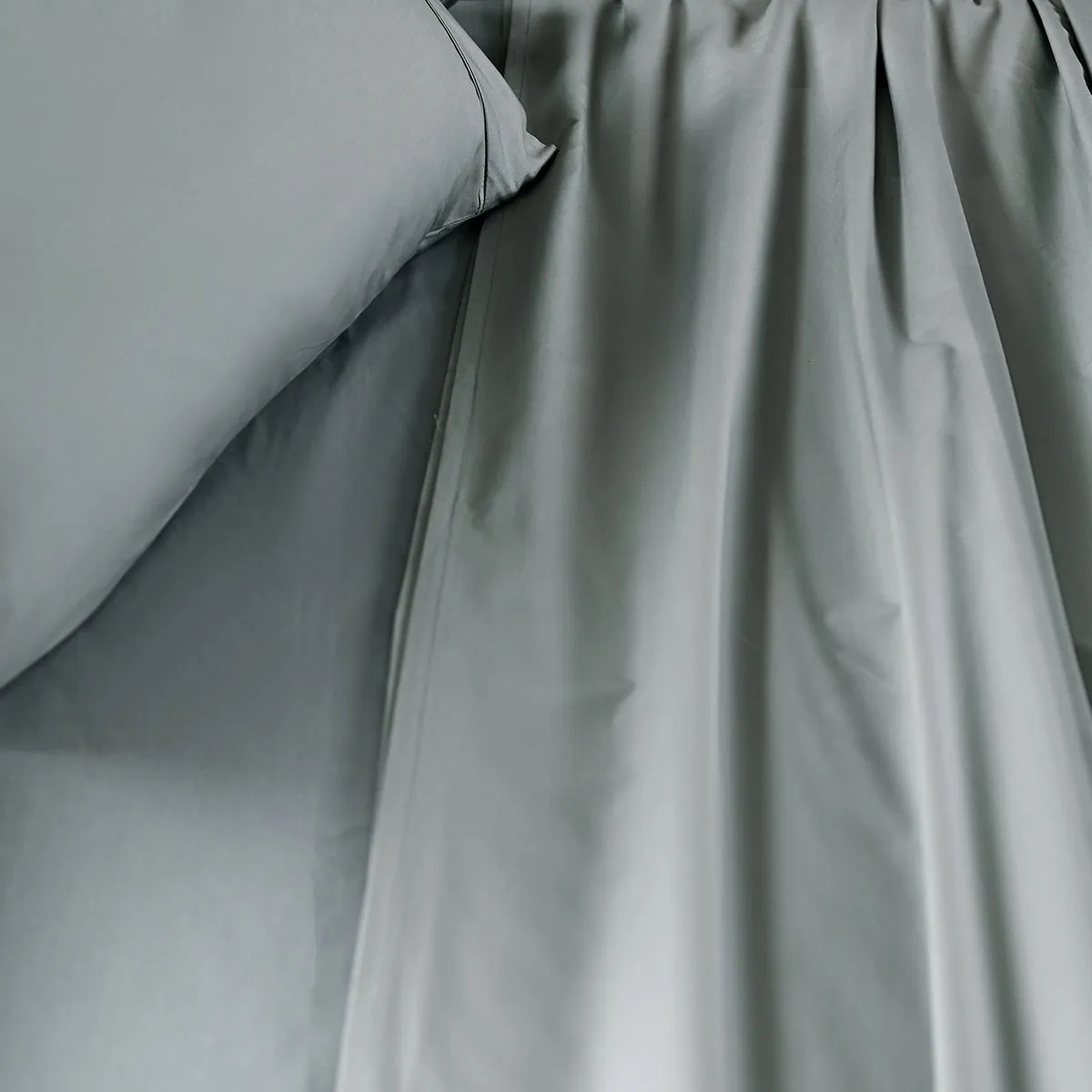 Slumber Plain Easy Care Percale 100% Cotton Steel Grey Crisp Bed Sheet