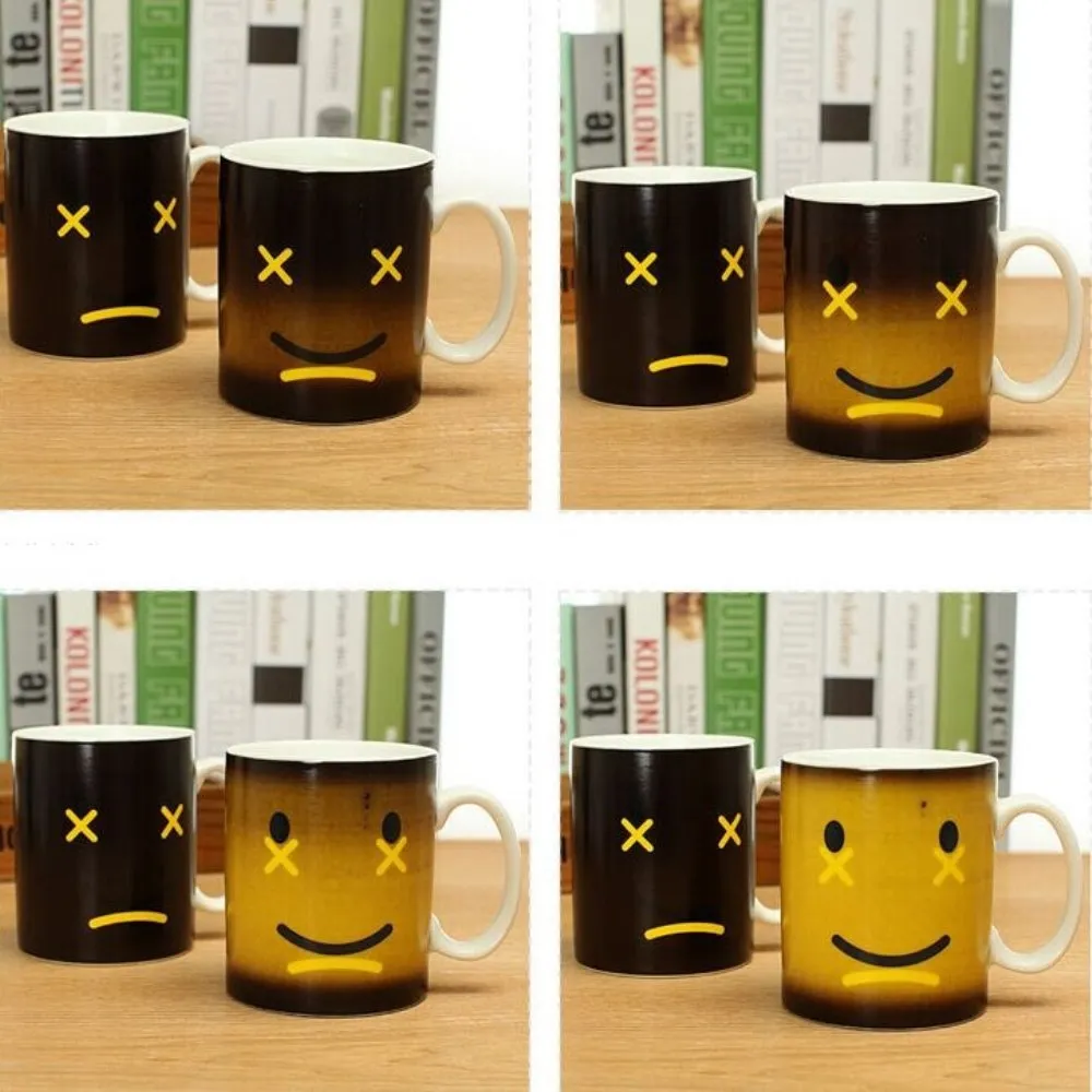 Smile Face Color Changing Morning Mug Magical Chameleon Coffee Mug Temperature Sensing Milk Mugs And Cups