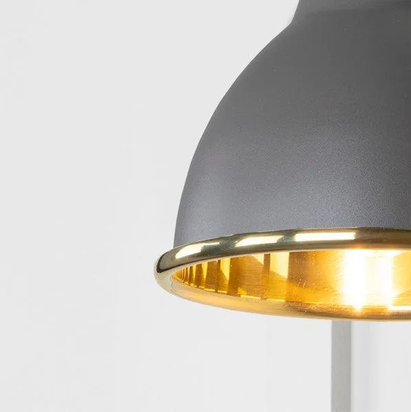 Smooth Brass Brindley Wall Light in Bluff | From The Anvil