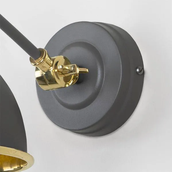 Smooth Brass Brindley Wall Light in Bluff | From The Anvil