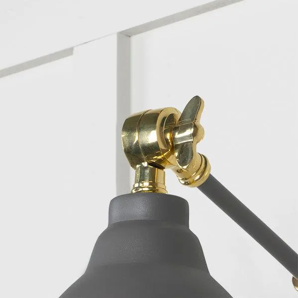 Smooth Brass Brindley Wall Light in Bluff | From The Anvil