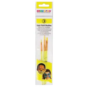 Snazaroo 3 Pack Face Paint Brush Set Makeup Accessory