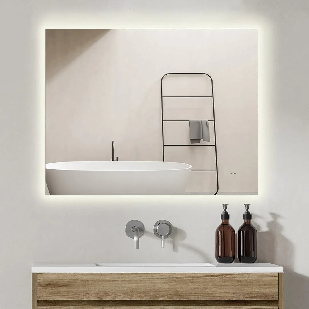 Sol Frameless 900mmx700mm Anti-Fog Dimmable Led Bathroom Mirror Rectangular