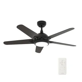 SOLASTA 56 inch 5-Blade Smart Ceiling Fan with LED Light Kit & Remote - Black/Dark Wood