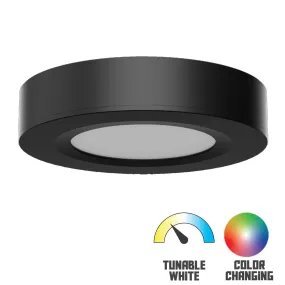 Spektrum  RGB TW LED Puck light, 3 Watts, 105 Lumens, 24V, Black