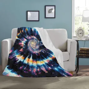 Spiral Galaxy Tie Dye Ultra-Soft Micro Fleece Blanket 50" x 60" One Size