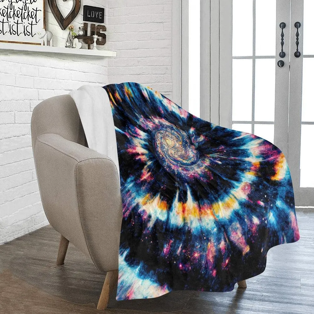 Spiral Galaxy Tie Dye Ultra-Soft Micro Fleece Blanket 50" x 60" One Size