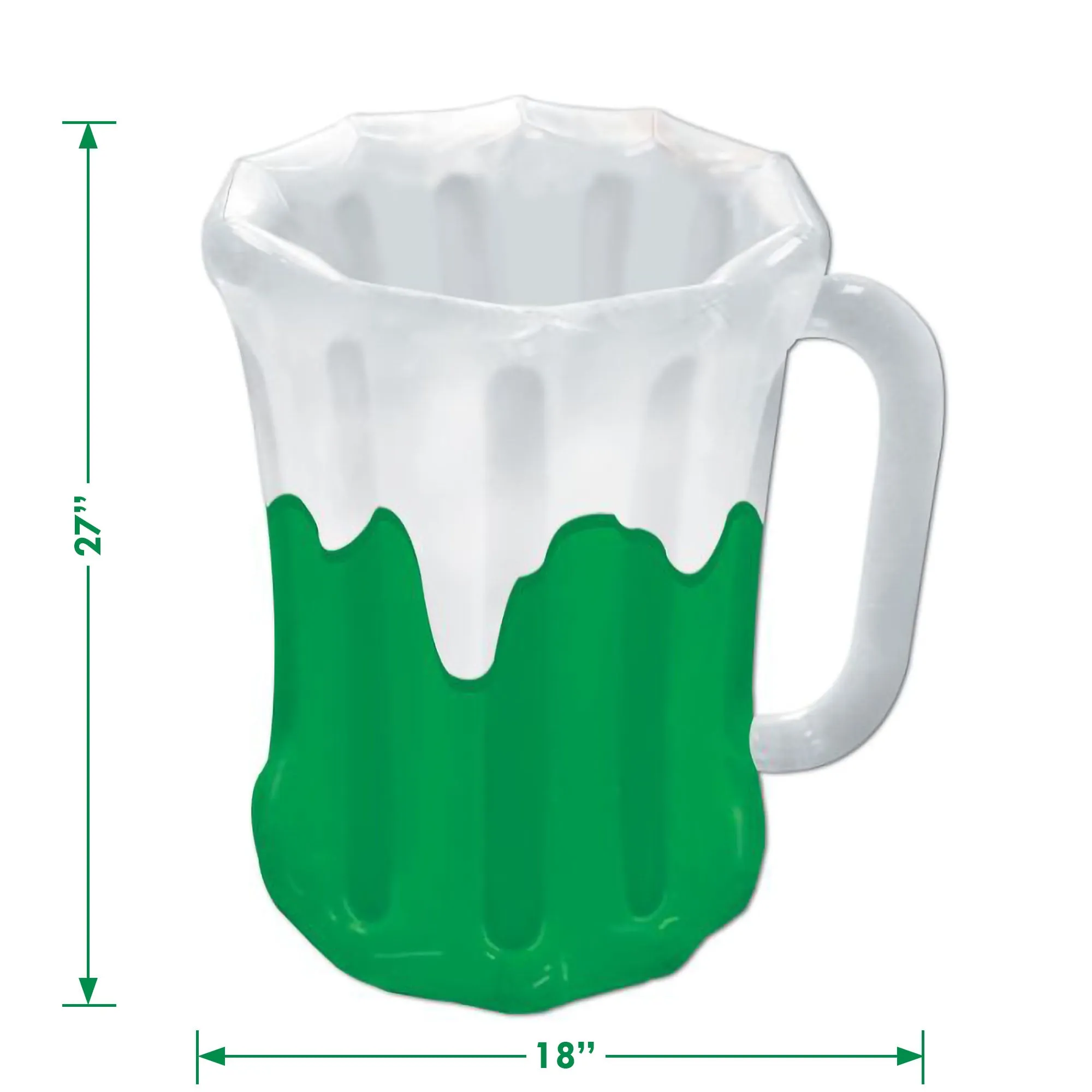 St. Patrick's Day Party Supplies - Frothy Green Mug Inflatable Drink Cooler, 27" x 18"