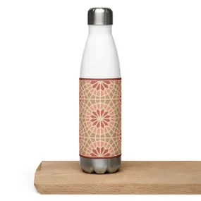 Stainless Steel Water Bottle - Geometric Star in Cocoa and Cream