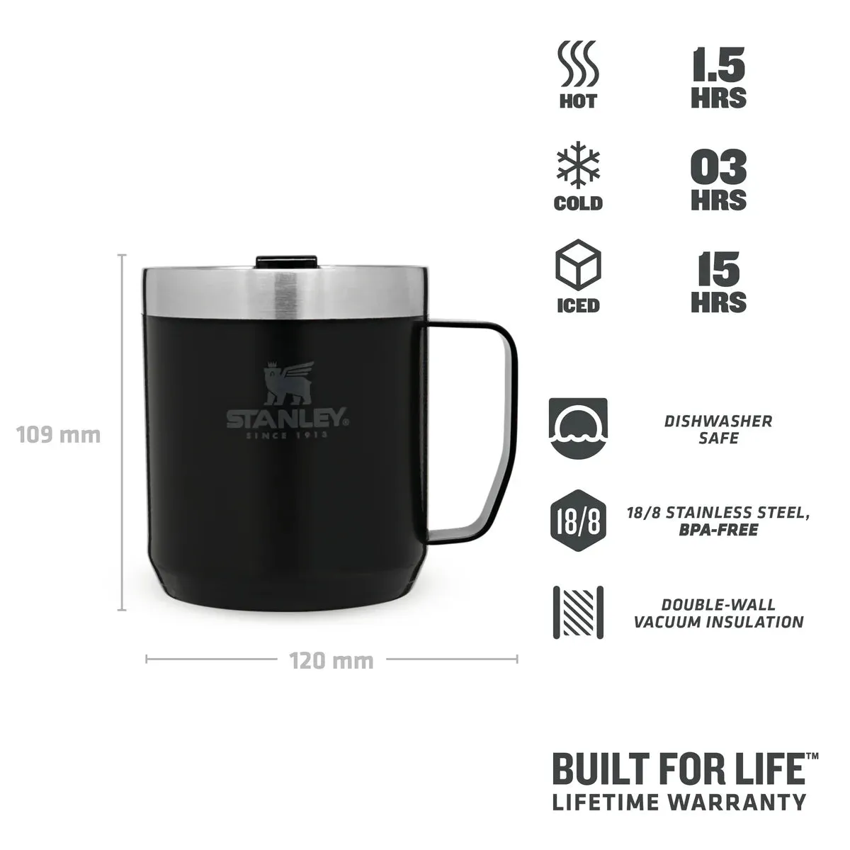 Stanley Legendary Stay Hot Camp Mug 0.35L Matte Black Pebble