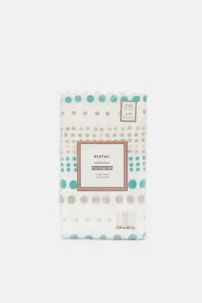 Teal Dotted Print Flat Sheet (Single Size)