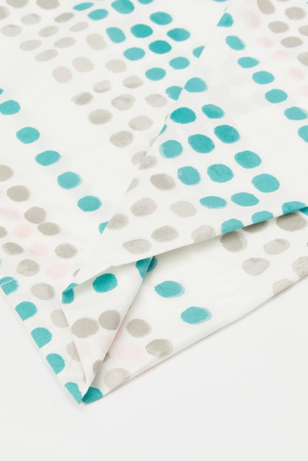 Teal Dotted Print Flat Sheet (Single Size)