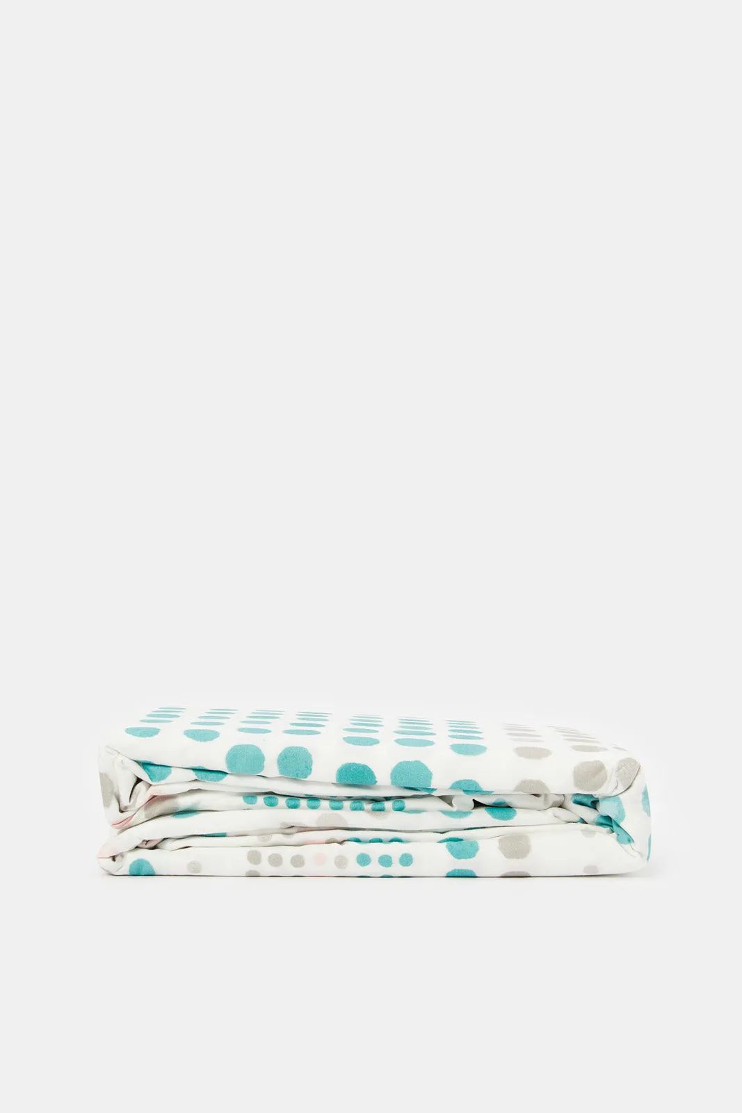 Teal Dotted Print Flat Sheet (Single Size)