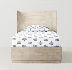 The Baby Atelier 100% Organic Fitted Single Sheet Lotus Print