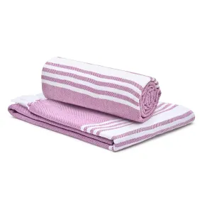 The Better Home 100% Cotton Turkish Bath Towel | Quick Drying Cotton Towel | Light Weight, Soft & Absorbent Turkish Towel (Pack of 2, Purple)