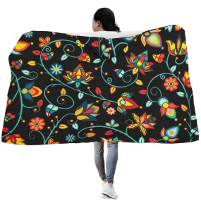 Thorny Path Black Hooded Blanket