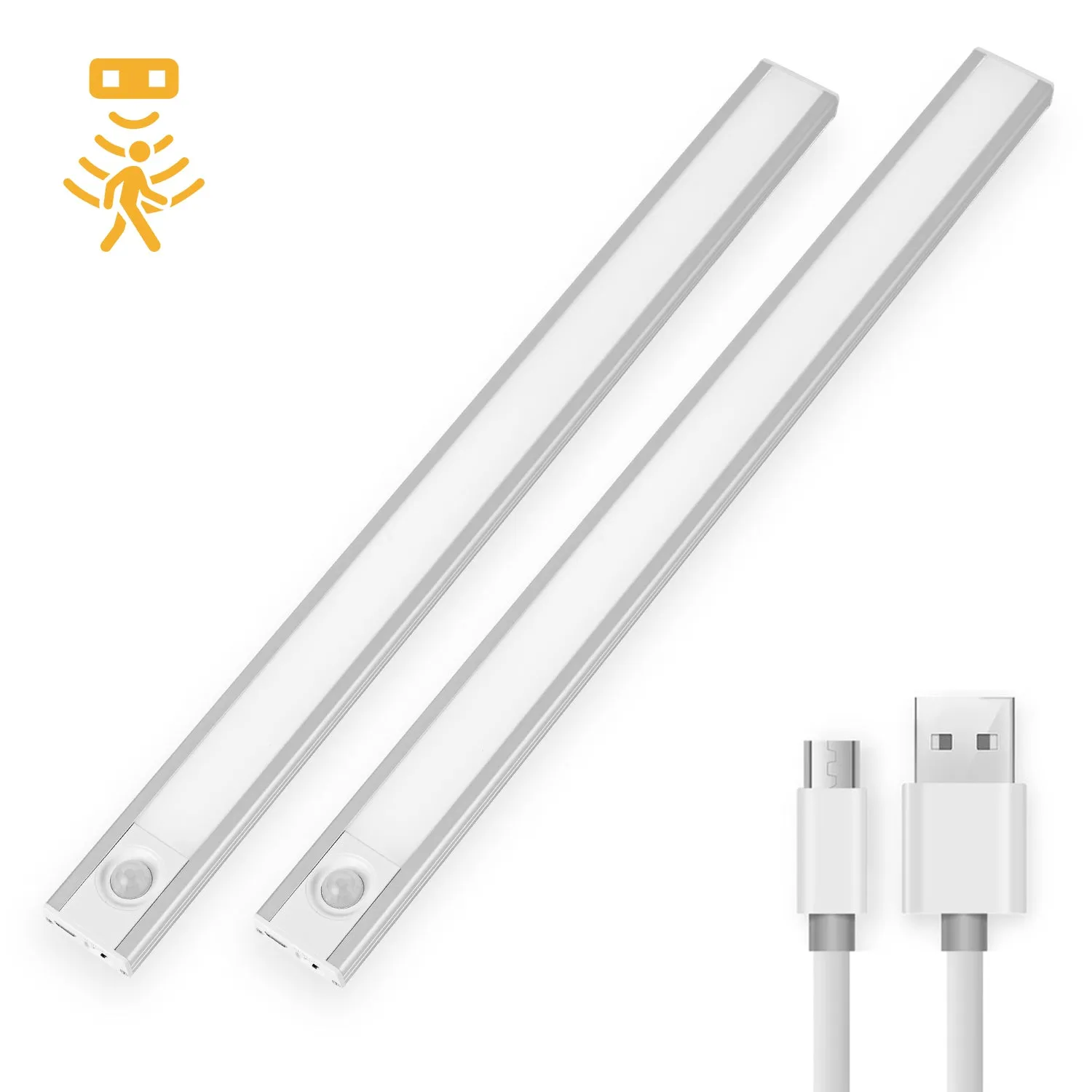 Ultra-thin LED Cabinet Lights with Smart Motion Sensor, Wireless USB Rechargeable, Best for Closet, Cabinet, Storage Room