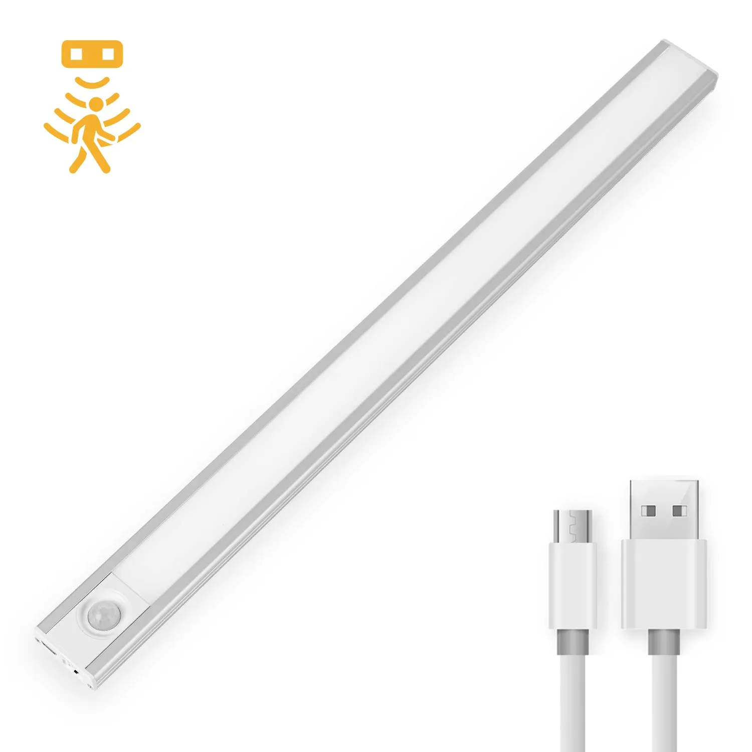 Ultra-thin LED Cabinet Lights with Smart Motion Sensor, Wireless USB Rechargeable, Best for Closet, Cabinet, Storage Room