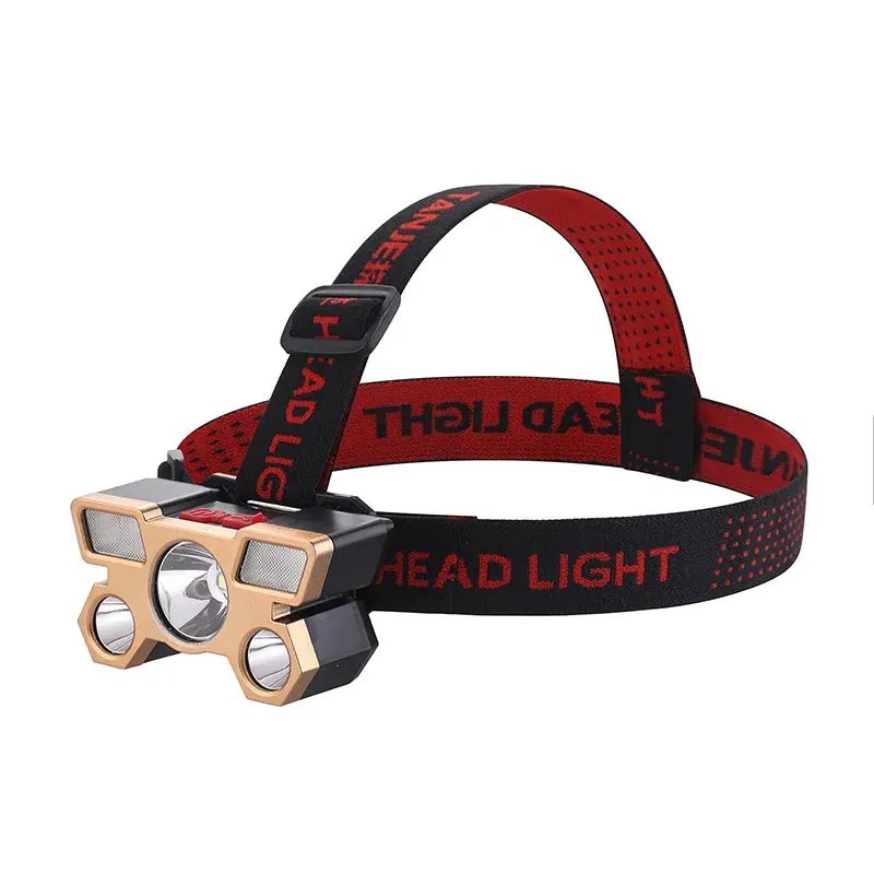 USB Rechargeable Headlamp Portable 5LED Headlight Built In Battery Torch Portable Working Light Fishing Camping Head Light