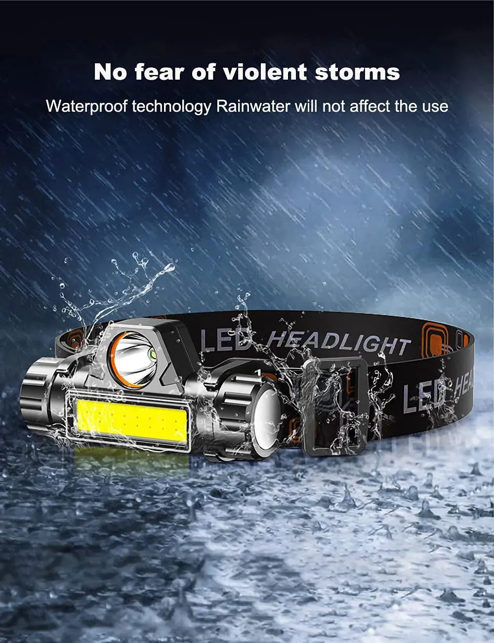 USB Rechargeable Portable Mini Powerful LED Headlamp XPE COB Hunting Headlight Waterproof Head Torch with Tail Magnetic